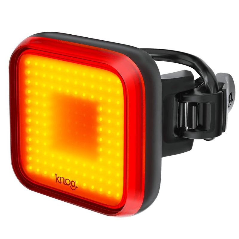 Knog Blinder Rear Bike Light Square â€“ 100 Lumen USB Rechargeable Bicycle Tail Light, Waterproof LED Rear Light with 8 Modes, 450m Visibility, Fits 22â€“32mm Seat Posts - Image 1